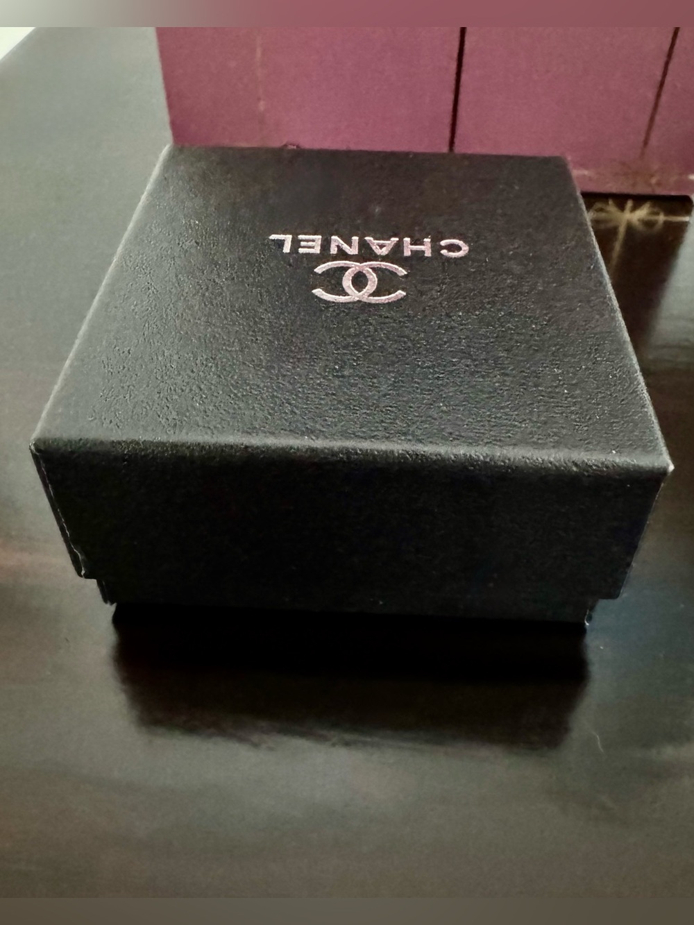 Authentic CHANEL Small Empty Jewelry Box 2.75x2.75 Ultra Suede Insert EUC - Picture 6 of 6